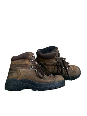 Vintage Thom McAn Mens Waterproof Hiking Boots Brown Leather Outdoor Sz 10.5